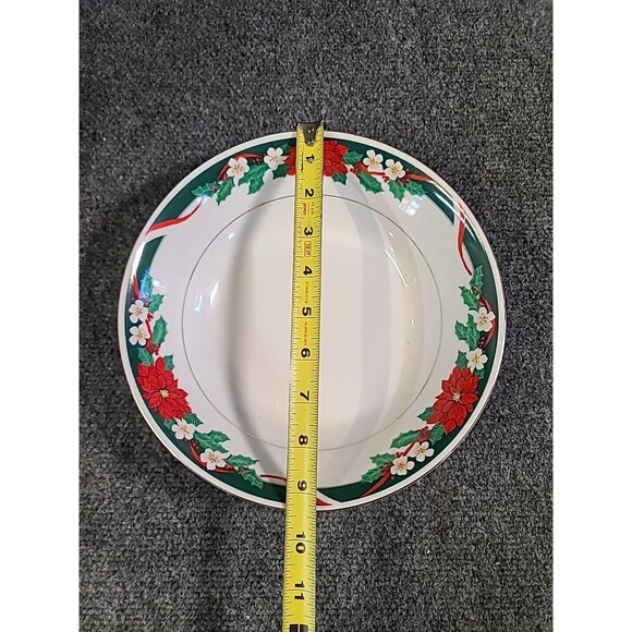 Vintage Tienshan Crown Ming  Deck the Halls Large Serving Bowl Christmas 9.5" - Picture 2 of 6